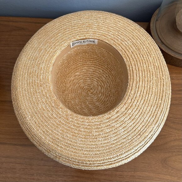 Vintage 80s Banana Republic Wide Brim Straw Raffia Sun Hat main image 6